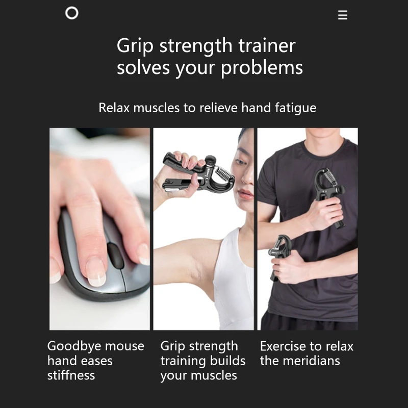 

H053 5Pcs Adjustable Hand Grip Strengthener Set Finger Wrist Forearm Strength Muscle Fitness Exercise Band Gym Workout Gripper