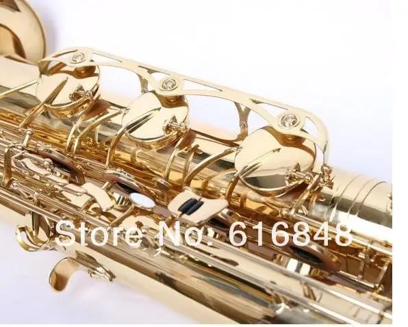 Высококачественный латунный баритон-саксофон золотой лак E плоский баритон Sax Новое поступление музыкальный инструмент с мундштуком