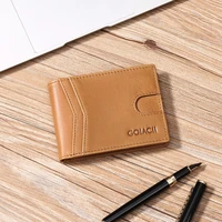 2021 genuine leather bags 100 men short wallet business simple oil wax wearable cowhide wallet card holder rfid blocking purse