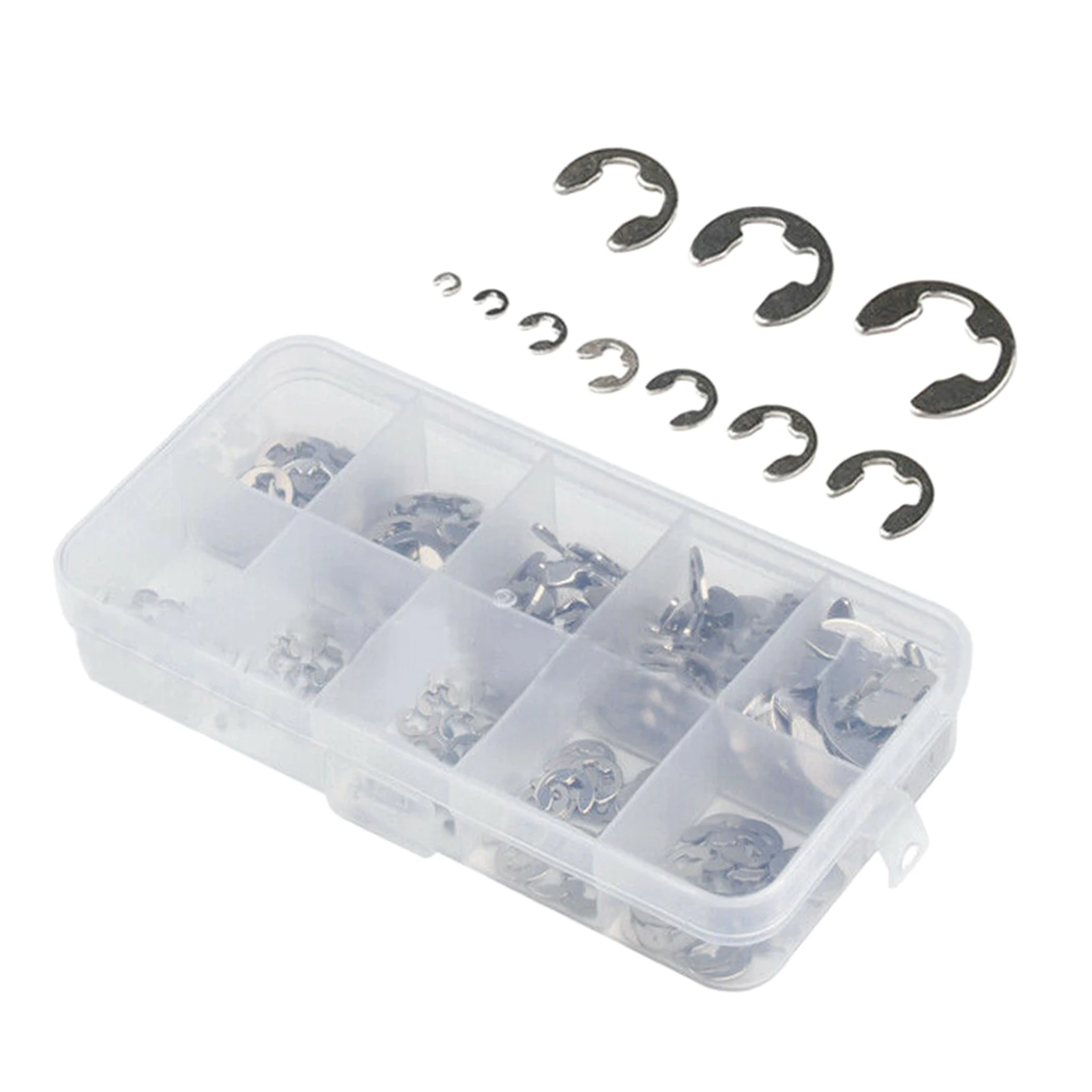 

1.5mm - 10mm EXTERNAL E CLIPS CLIP CIRCLIP Pack of 200pcs with Case