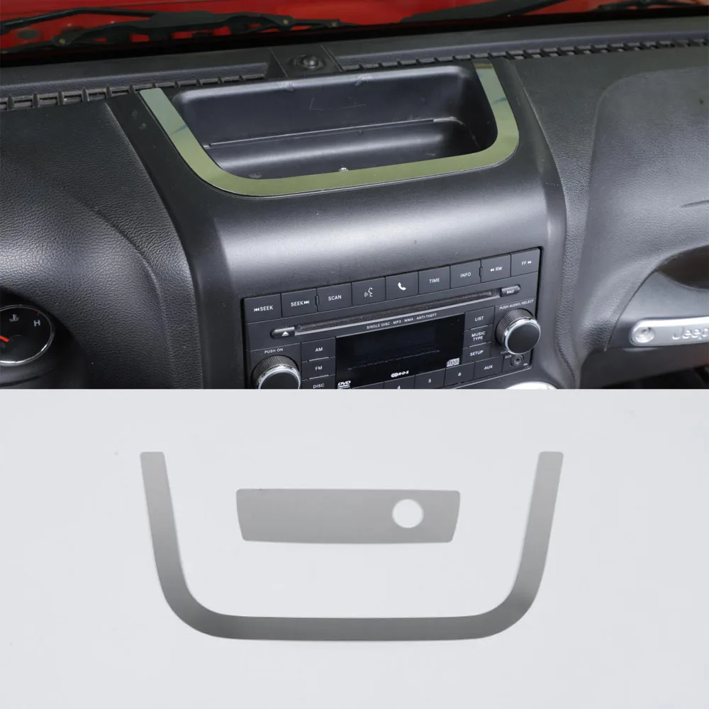 

Stainless Steel Car Dashboard U Shape Frame Trim Handle Cover Stickers For Jeep Wrangler JK 2007-2017