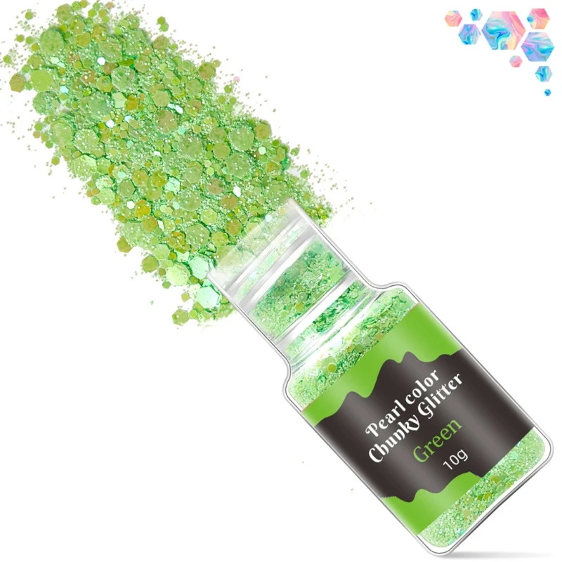 

12/18/24 Color Holographic Chunky Glitter Powder Sequins DIY Crafts Nail Sticker