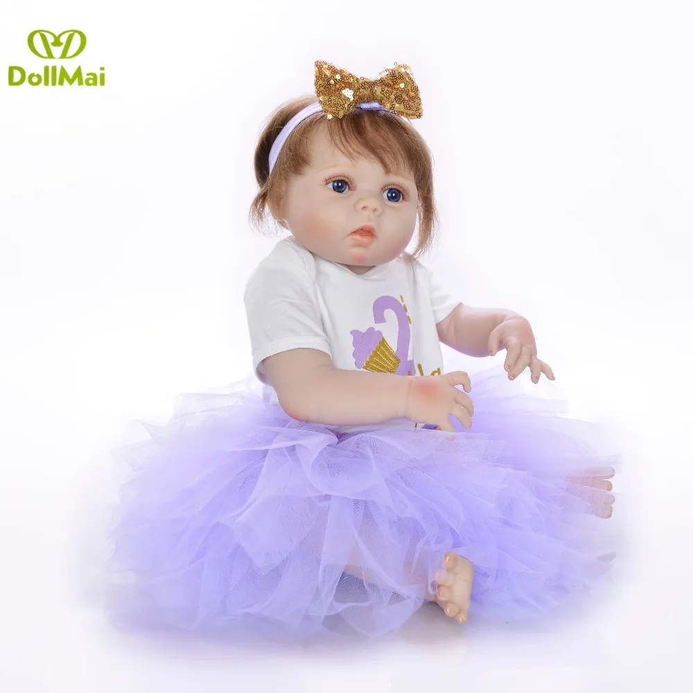 Kawaii настоящая кукла для новорожденных 23 &quot57 см полностью силиконовая девочек