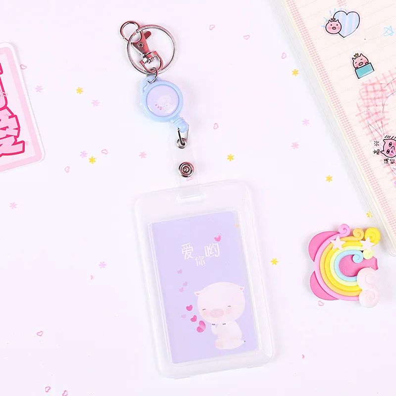 Симпатичный мультяшный держатель для ID карт из пвх держатели бейджей модный