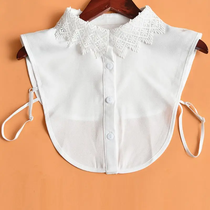 

Женская милая блузка, свитшот, жилет с воротником-стойкой, накладной воротник, отделка ресницами, съемный цветочный кружевной однотонный га...