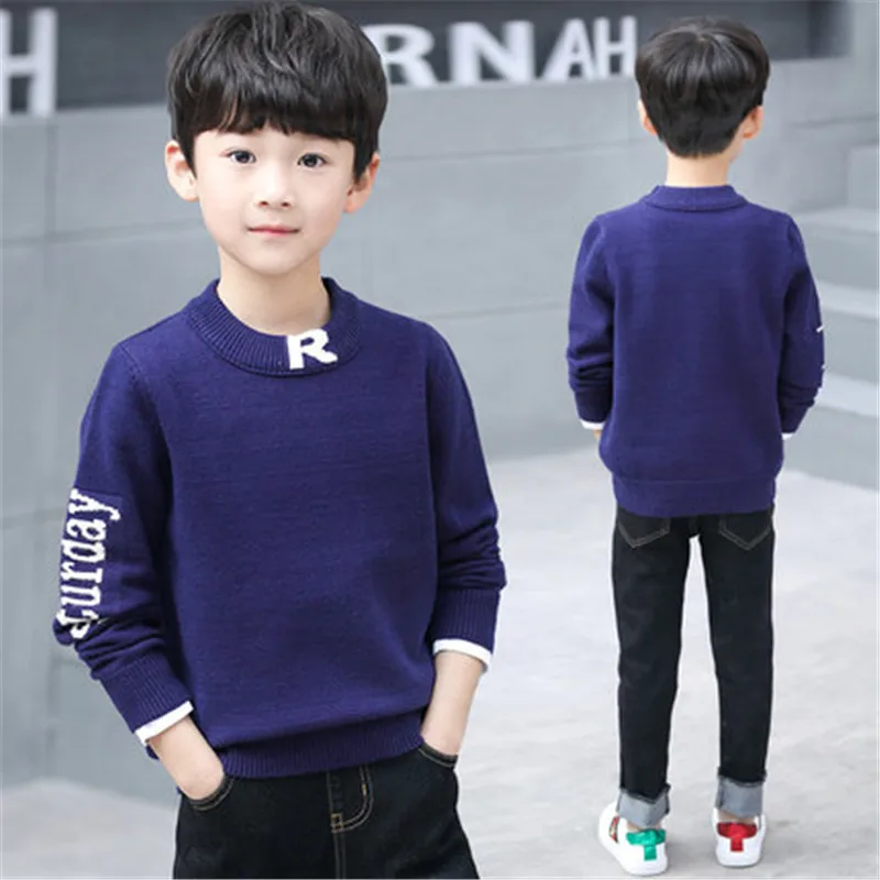 Осенние повседневные Детские свитера для мальчиков Кардиган Модное детское