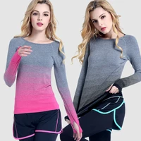 women gym breathable dry quick hooded yoga shirts ropa deportiva sport shirts fitness long sleeve tops