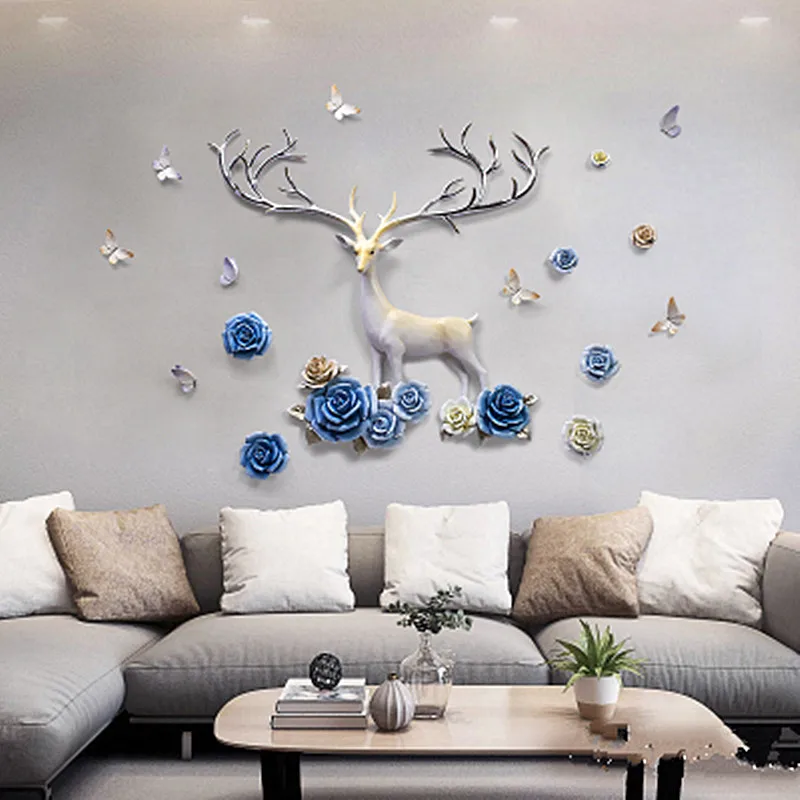 

DEER HANGING CREATIVE LIVING ROOM DECOR WALL DECOR THREE-DIMENSIONAL SOFA BACKGROUND WALL DECOR WALL PENDANT M1203