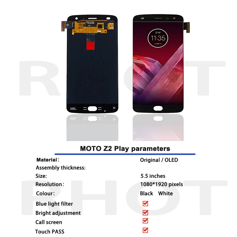 

100% tested Original 5.5" LCD Display for Motorola Moto Z2 Play XT1710-01/07/08/10 LCD touch screen digitizer assembly