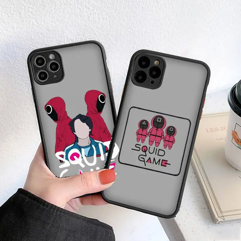 

Squid Game 456 Round Six Phone Case For iphone 12 11 8 7 plus mini x xs xr pro max matte transparent cover