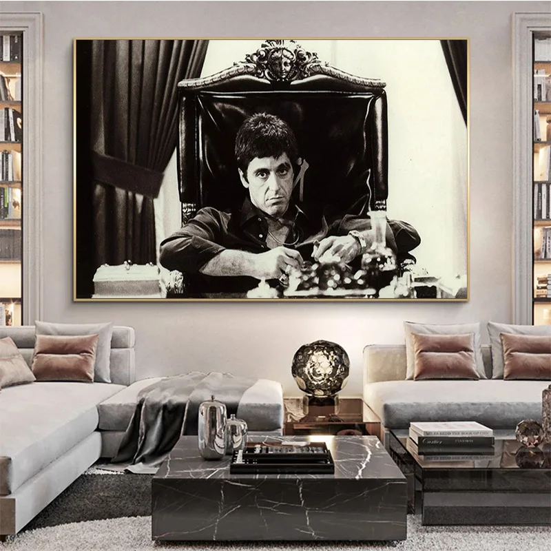 Аль Пачино SCARFACE фильм рисунок на холсте Плакаты и принты Cuadros настенные картины
