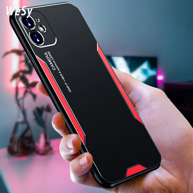 

Luxury Titanium Alloy Metal Back Cover For iPhone 11 Mini 12 Pro XS Max X XR SE 2020 6 6S 7 8 Plus Anti-Fall Frosted Phone Cases