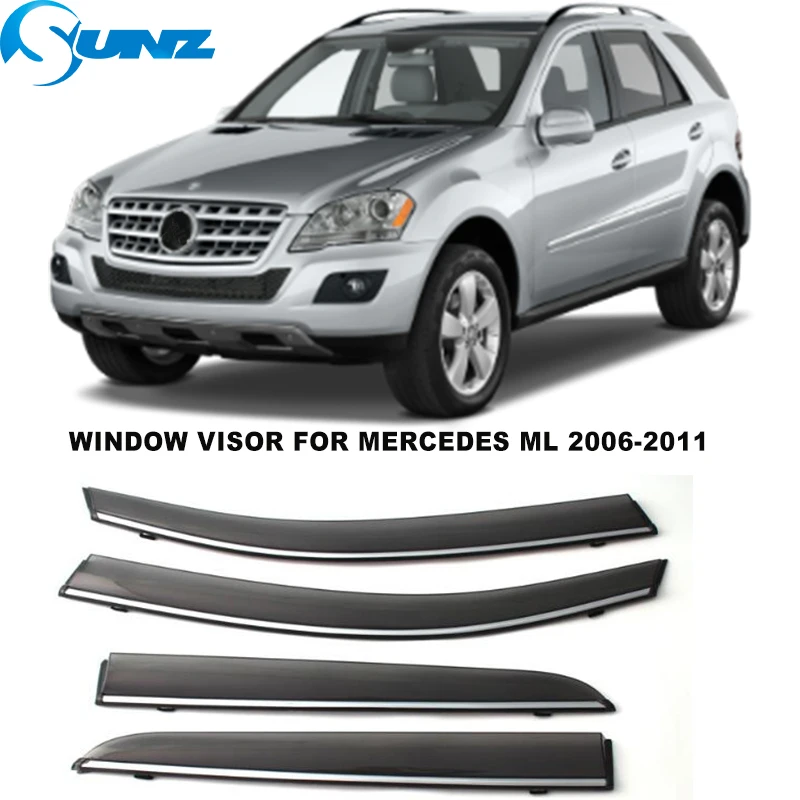 

Side Window Visors For Mercedes ML ML350 2006 2007 2008 2009 2010 2011 Weathershields Sun Rain Guard Vent Deflectors SUNZ