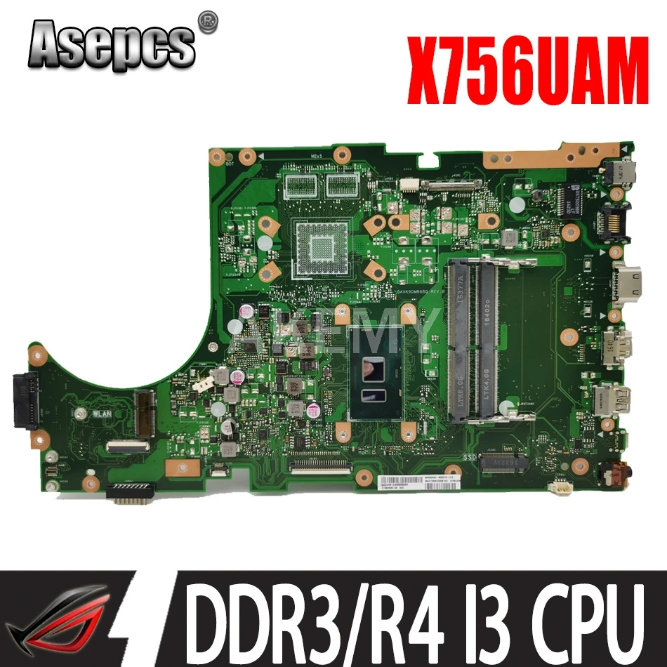 

Для ASUS X756UAM X756UAK X756UA материнская плата материнская плата i3 CPU GMA GPU DDR3 90NB0A00-R00040