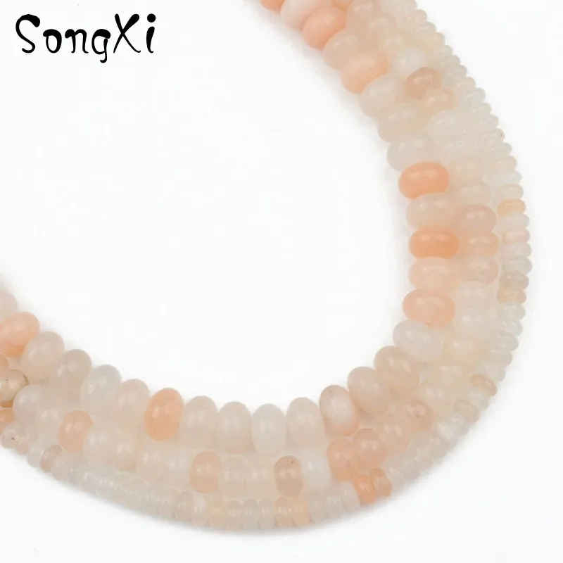 4 6 8 MM Natural Stone Light Pink Aventurine Rondelle Round Loose Spacer Beads Diy Bracelet Necklace For Jewelry Making 15 Inch | Украшения