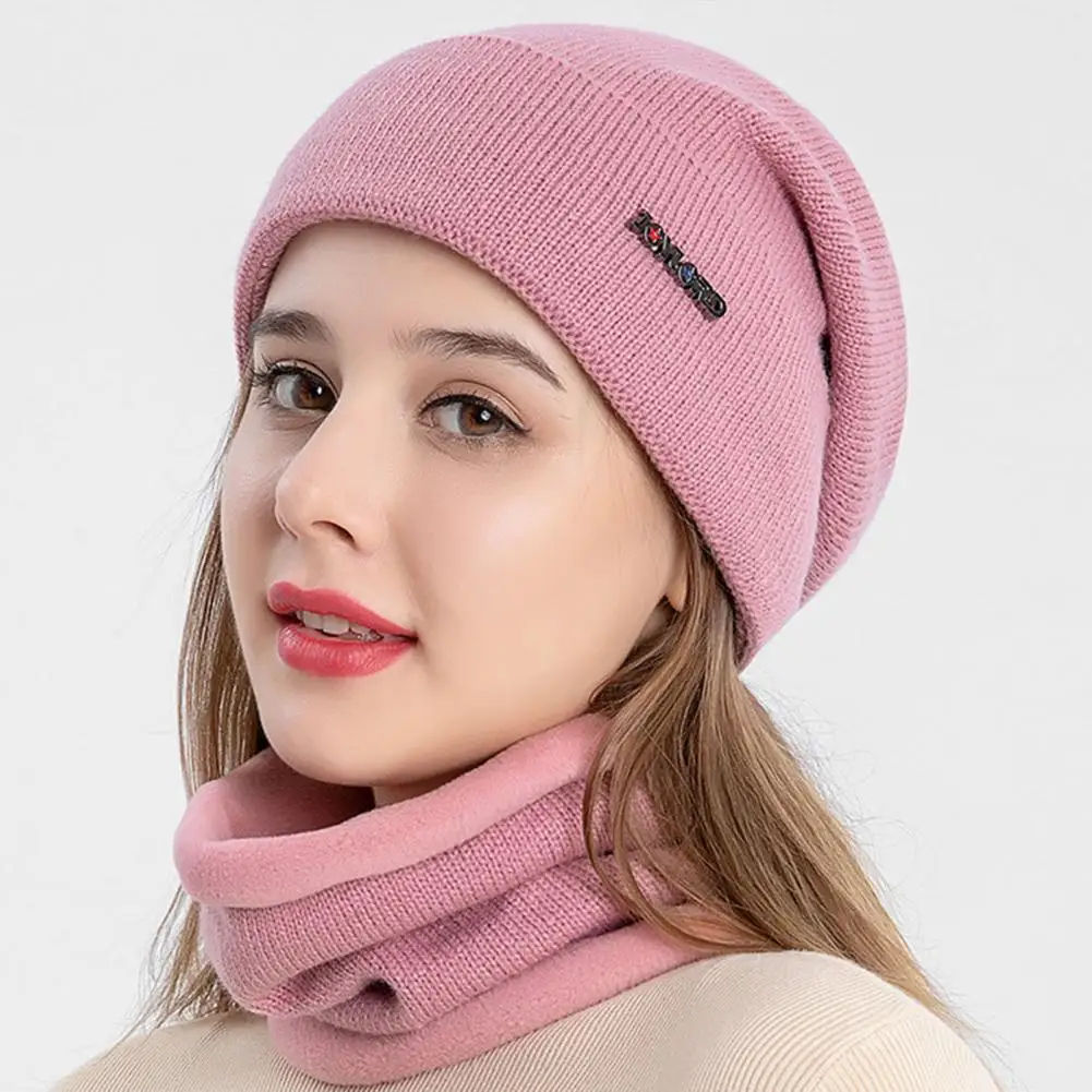 

1 Set Hat Scarf Super Soft Adult Exquisite Workmanship Thickened Winter Cap Scarf Outdoor Hat Scarf for Skiing