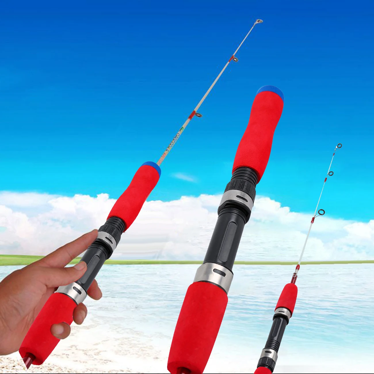 

1Pc Winter Shrimp Ice Fishing Rod Ultralight Portable Winter Fishing Rod Spinning Casting Ice Winter Mini Fishing Pole Tackle