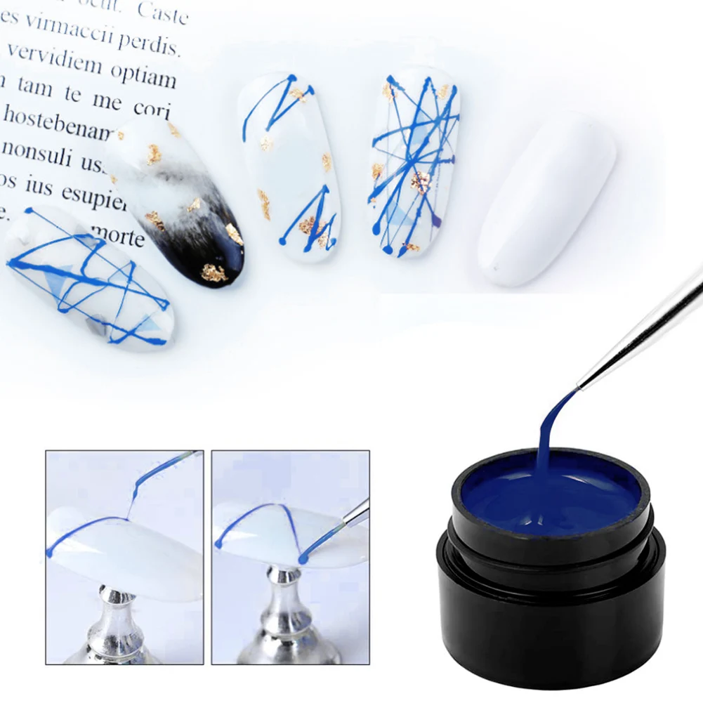 

Wholesale Nail Art Spider Gel Decorations Brushed Glue Elastic Luminous DIY Paint Design Nail Art Wire Drawing M3