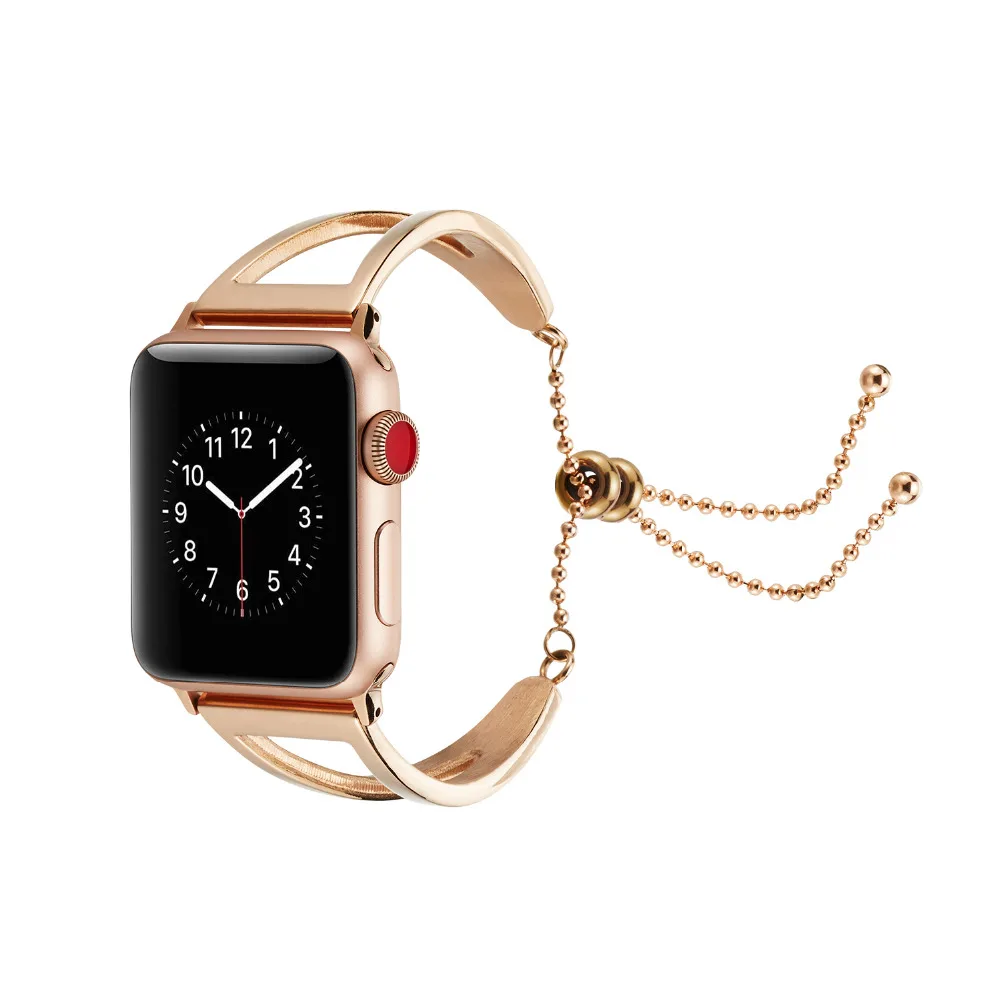 Модный браслет ремешок для наручных часов Apple Watch 38 42 40 44 из нержавеющей стали с