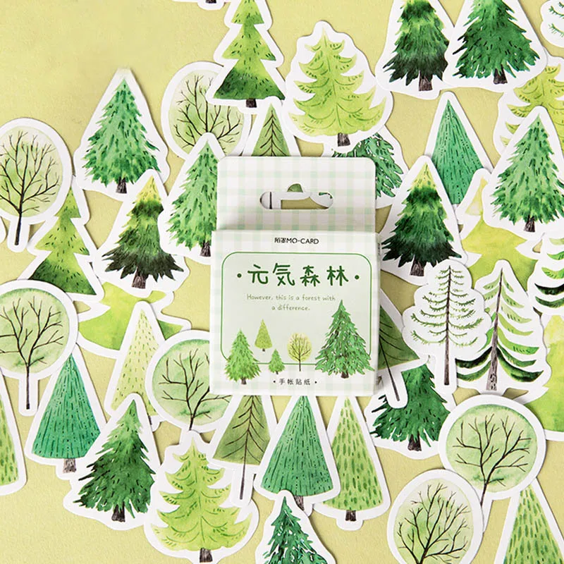 1 45 шт./кор. GreenTree Стикеры s лесные наклейки Бумага клей Стикеры для детей DIY Декор Скрапбукинг дневник принадлежности для альбома - Цвет: 1