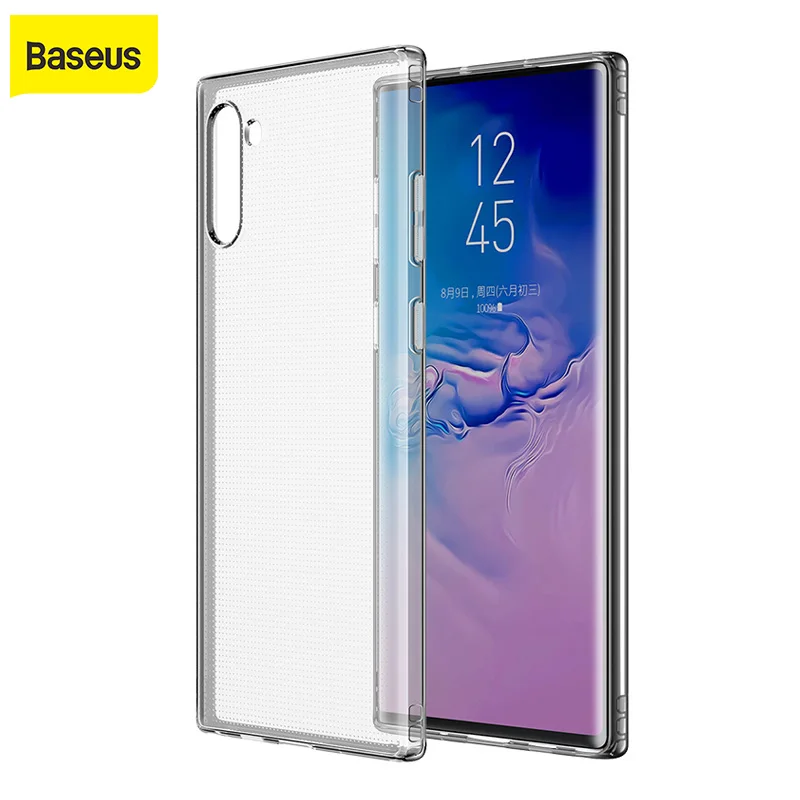 Прозрачный силиконовый чехол Baseus для Samsung Galaxy Note 10 Plus противоударный телефона