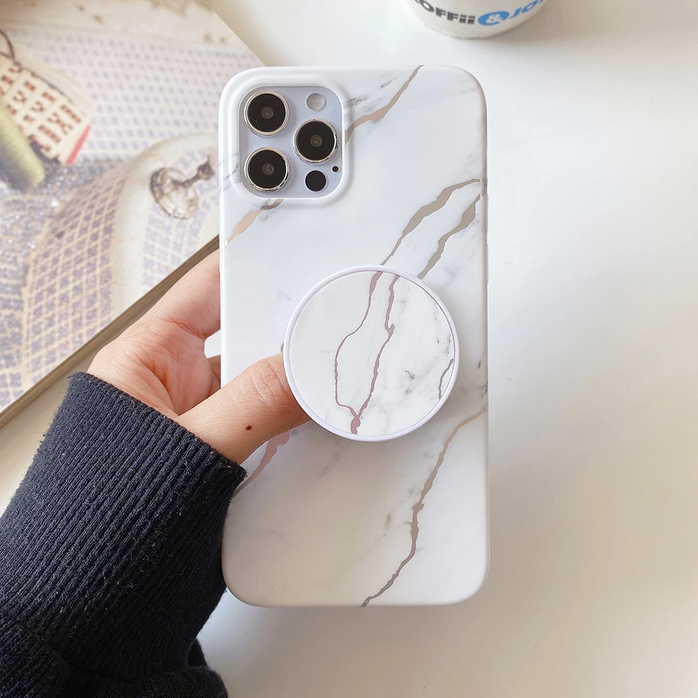 

Marble Phone Case For Samsung A52 A52 A32 A51 A71 S20 FE S21 S10 S9 S8 Plus Note 20 Folded Flexible Holder Soft Cover