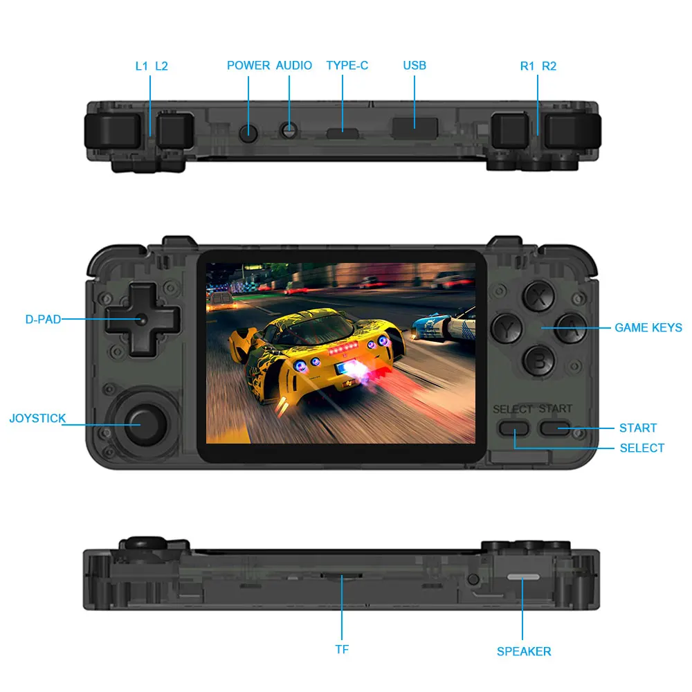 Домашняя игра RK2020 Ретро Консоль портативный 3 5 дюймовый разъем IPS экран