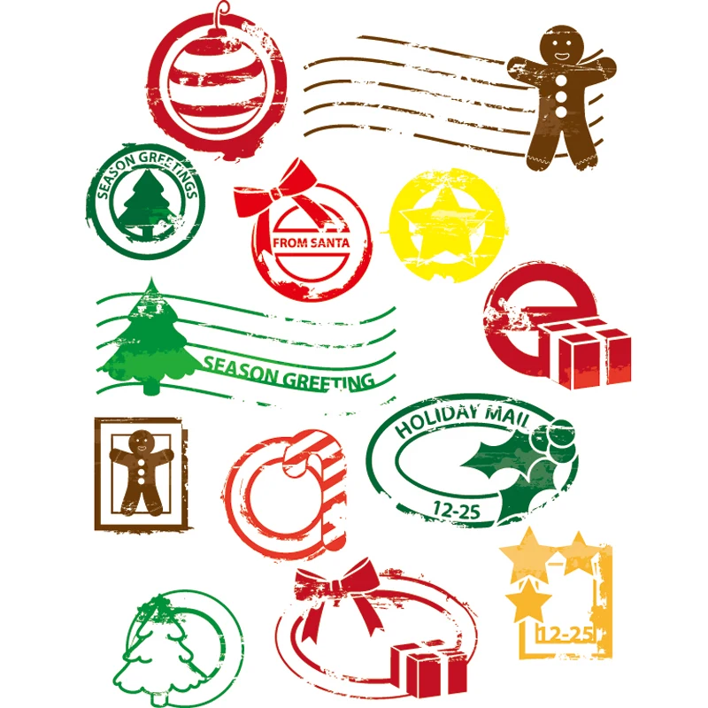 

KLJUYP Christmas Postal Clear Stamps Scrapbook Paper Craft Clear stamp scrapbooking