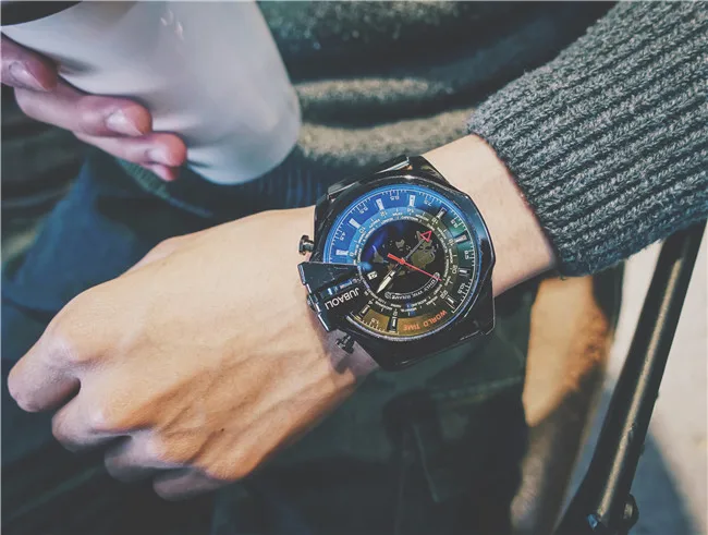 

New Fashion Male Watches Large Dial Full of Stainless Belt Calendar Campus Men's Watch Sports Atmosphere Men's Quartz Watch2019