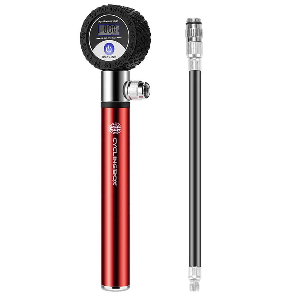 

New Aluminum Alloy Portable Pump with LCD Digital Tire Pressure Dial Lengthen Hose for Easy Pumping