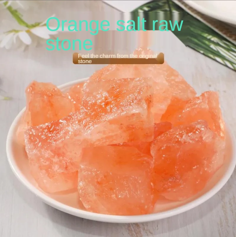 

100g Natural orange salt block rose salt protolith No fire crystal fragrance expanding salt mine ornament decoration