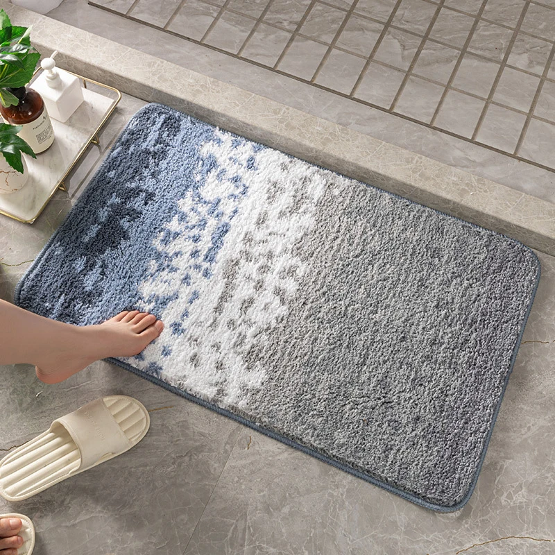 

Modern Fashion Gradient Door Mat Non-Slip Bath Mat Super Soft Flocking Floor Mat Hallway Entrance Doormat Bedroom Rug Mats