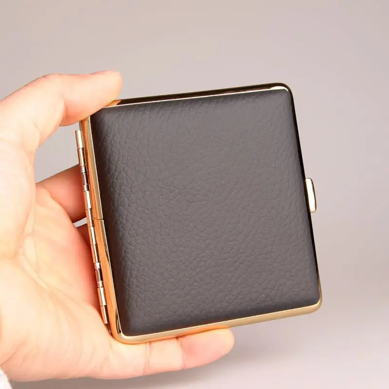 

Original First Layer Cowhide Leather High-end Boutique Cigarette Case with 20 Pieces Smoking Accessories Ms. Beautiful Gift