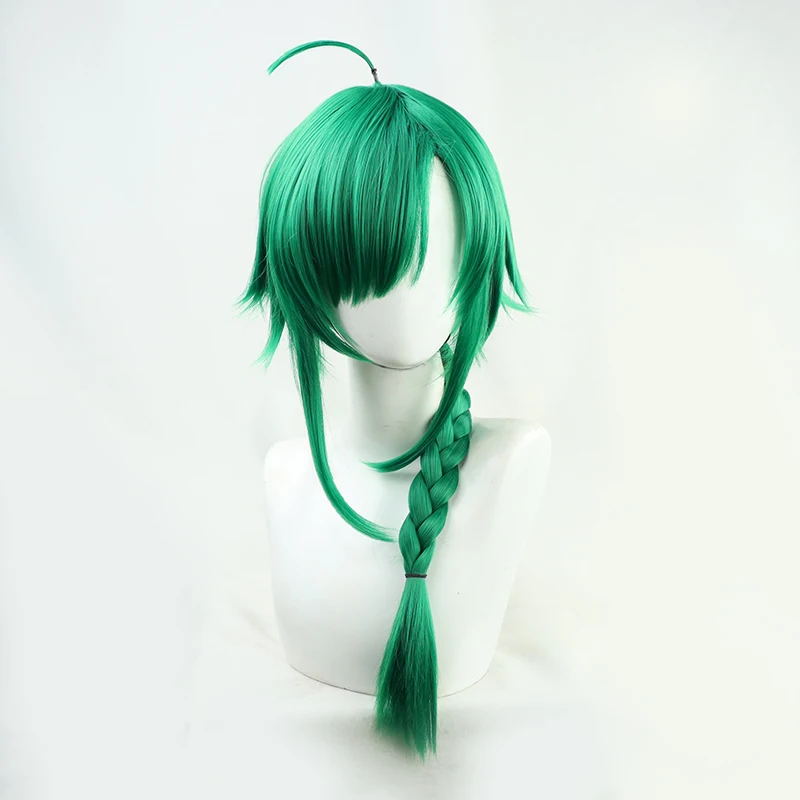 Парик для косплея Ryuu Shen зеленая длинная коса/короткие термостойкие