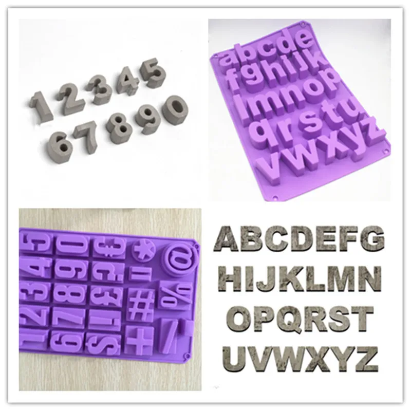 Цементные буквенные формы для украшения стен стерео силиконовые с номером