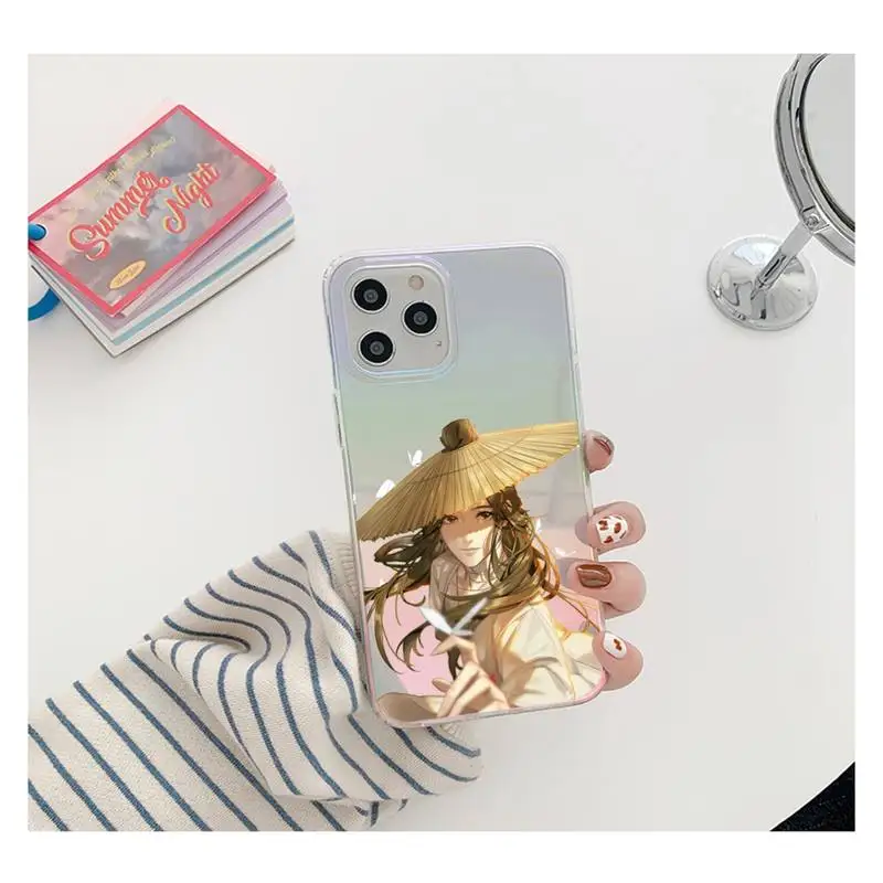 

Tian Guan Ci Fu Phone Case for iPhone huawei honor 7 8 9 11 12 20 30 S X XS XR MINI Pro Max Plus laser Transparent Glitter