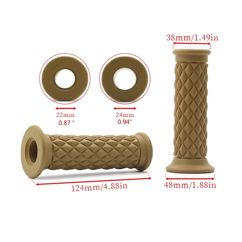 

2pcs 7/8"22mm Motorcycle Rubber Handlebar Motorcycle Bike Vintage Hand Grip Bar End For Motorcycle Bike Styling