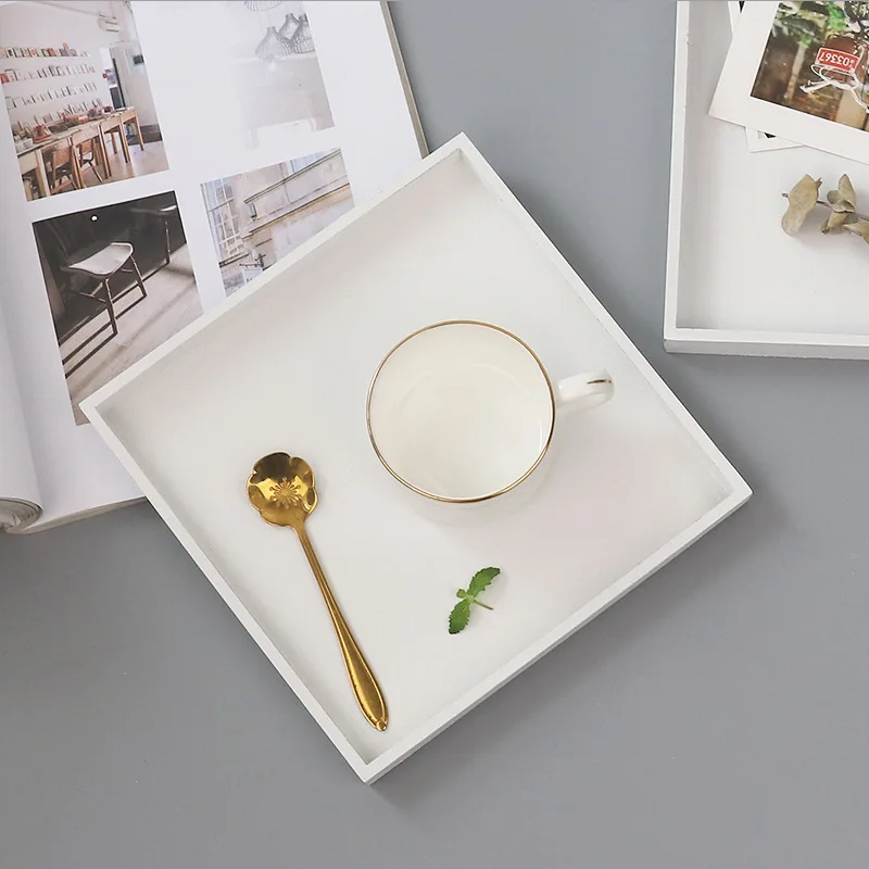 Простой прямоугольник деревянный поднос садовый декор дома Украшения хранения