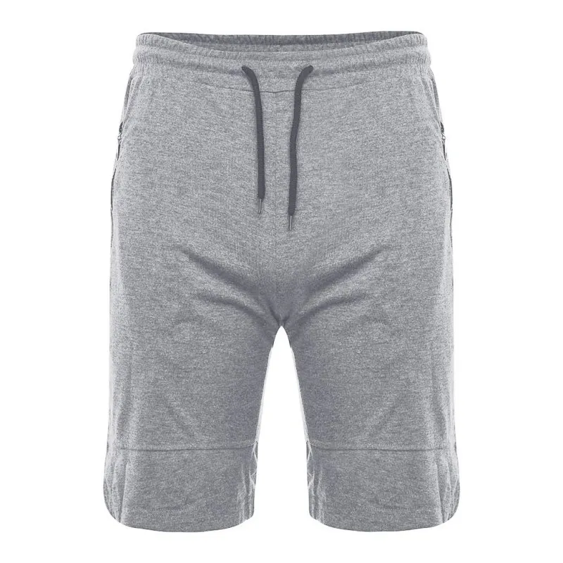 

Fahion Men's Solid Color Gym Fitness Shorts Fitness Running Tight Training Mid-rise Shorts With Zipper Pocket