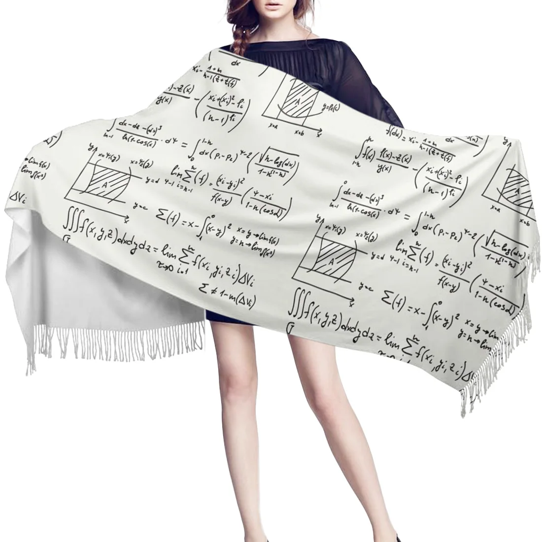 Модные большие шарфы математическая формула шарф унисекс толстые теплые зимние