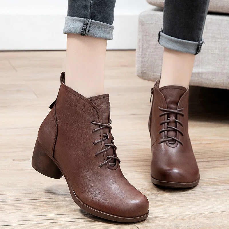 

Boots New Women Round Style Women's Boots Winter Fashion Women Shoes Design Breathable Platform Boots Ladies Shoes Footwear
