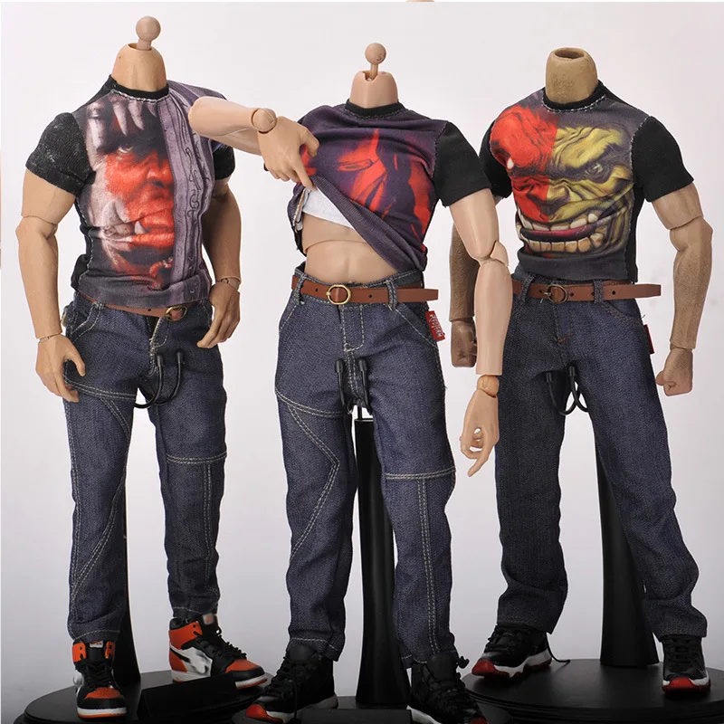 1/6 Scale Mini Toy Clothing Fashion T-shirt Anime Figure Pattern Model 12 Inch Soldier Accessories
