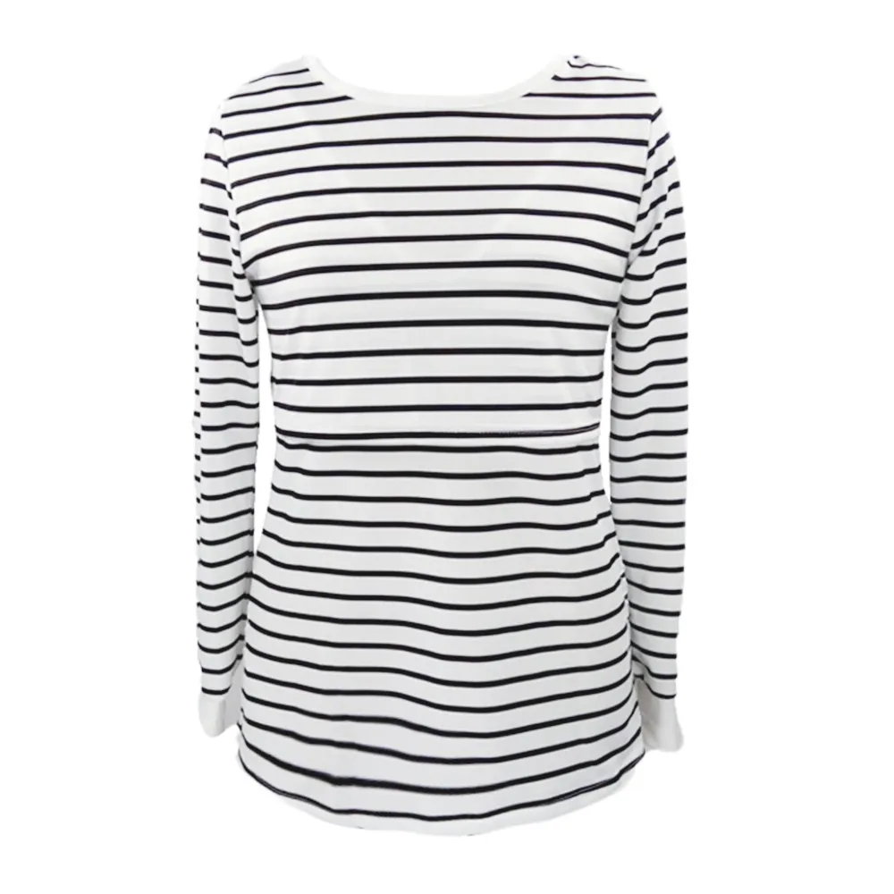 

Maternity pregnant nursing baby maternity long sleeved stripe tops blouse clothe nursing tops breastfeeding