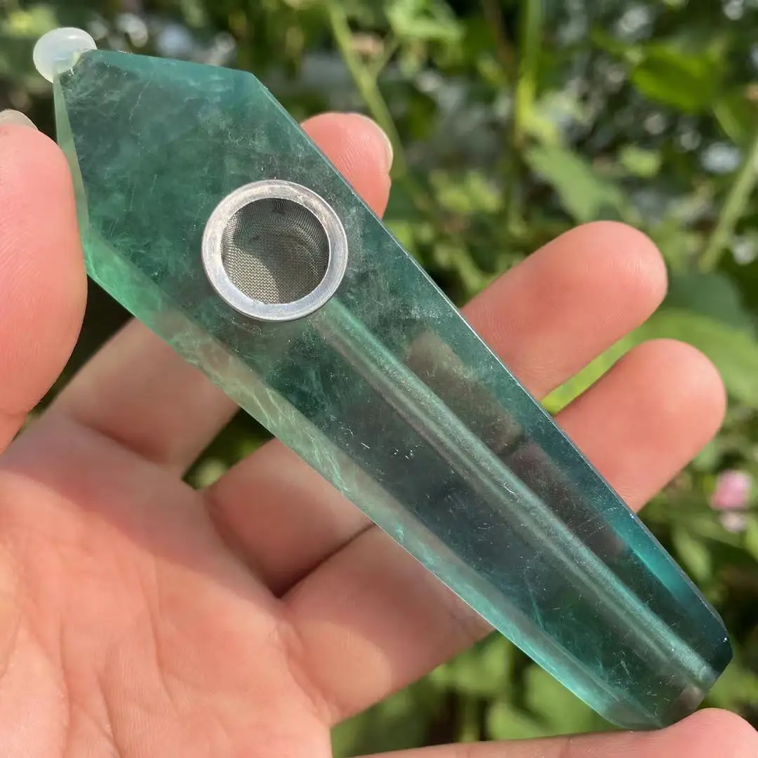 

Natural beautiful fluorite crystal cigarette holder furniture decoration gift