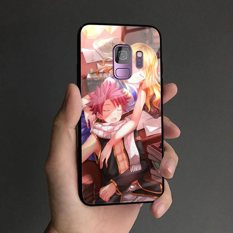 Fairy Tail Аниме «Нацу» Люси Эрза мягкий силиконовый стекло чехол для телефона в виде ракушки для samsung Galaxy S8 S9 S10e S10 Note 8, 9, 10, плюс