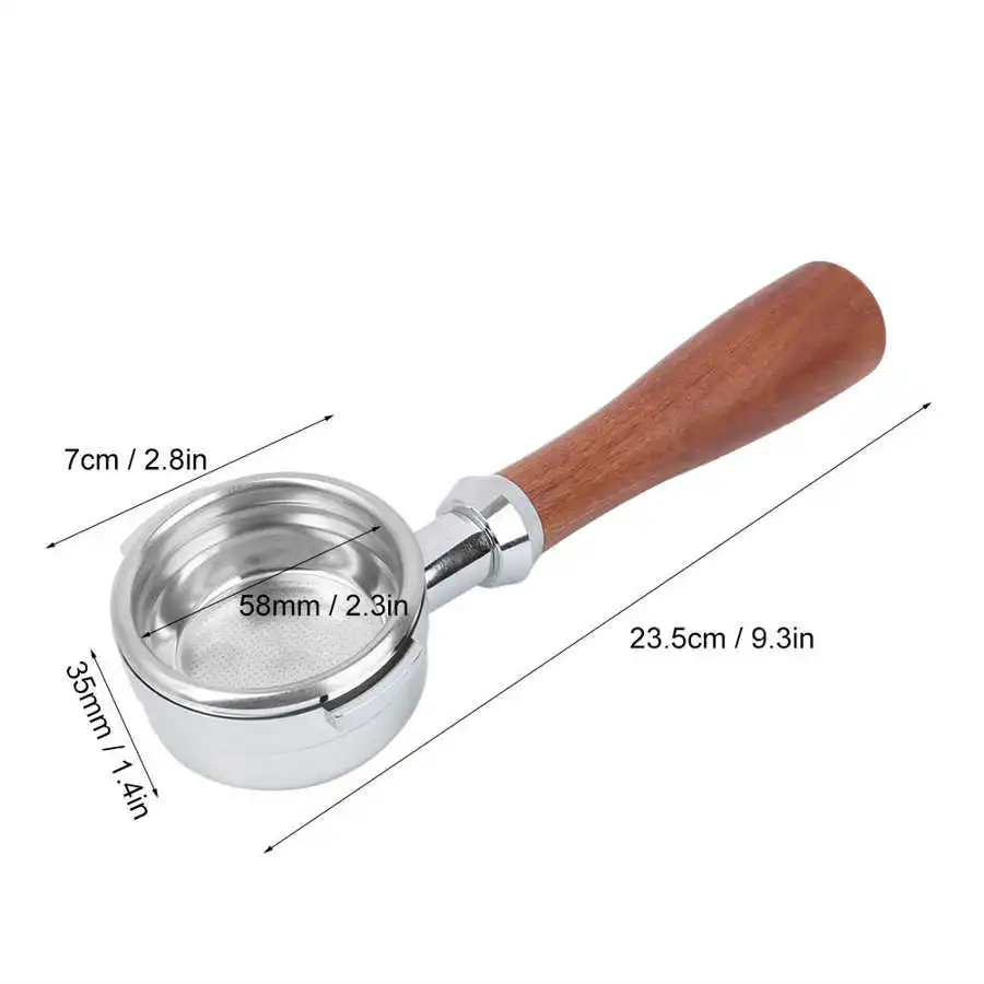 

58mm 2 Ears Filter Bottomless Stainless Steel Filtering Handle Fit for WELHOME Series Coffee Machine Household Kitchenware