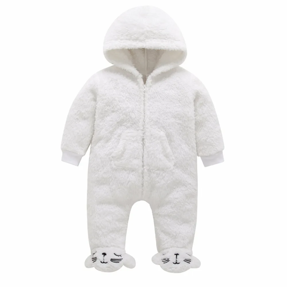 2019 Зимние теплые детские Колготки с рисунком медведя толстовки капюшоном из