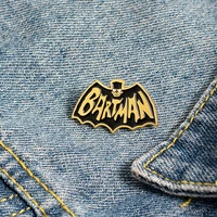 black bartman brooch cartoon enamel bat badges pins metal broches for women badge pines metalicos jewelry brosche accessories