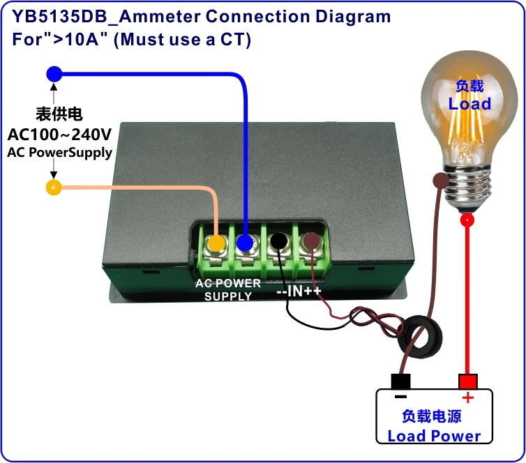 YB5135DB Источник питания переменного тока 220 В AC100-240V ЖК-цифровой измеритель
