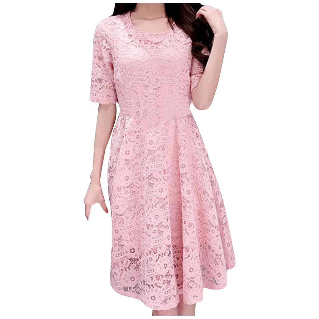 Модное женское летнее платье плюс элегантные с коротким рукавом модное